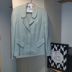EUC Ellen Tracy Turquoise Knitted Jacket Size 16